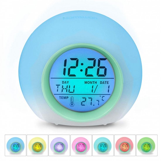 Reloj Despertador Ovalado Cambia de Color