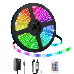 Rollo de Tira LED RGB Colores con Control Remoto + Bluetooh 5 Mts
