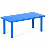 Mesa de plástico rectangular azul 120