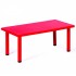 Mesa de plástico rectangular rojo